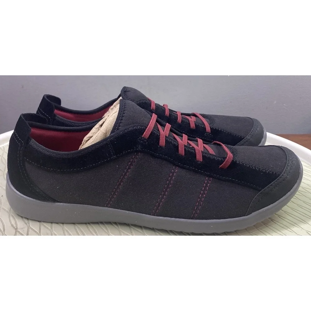 Clarks Charron Twine Womens Black Synthetic Lifestyle Sneaker Shoes Sz. 10M‎ NWB